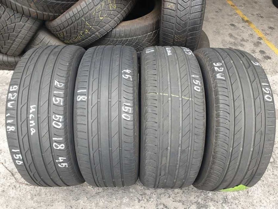 215/50 R18 92W Bridgestone літо 4 штуки шини бу