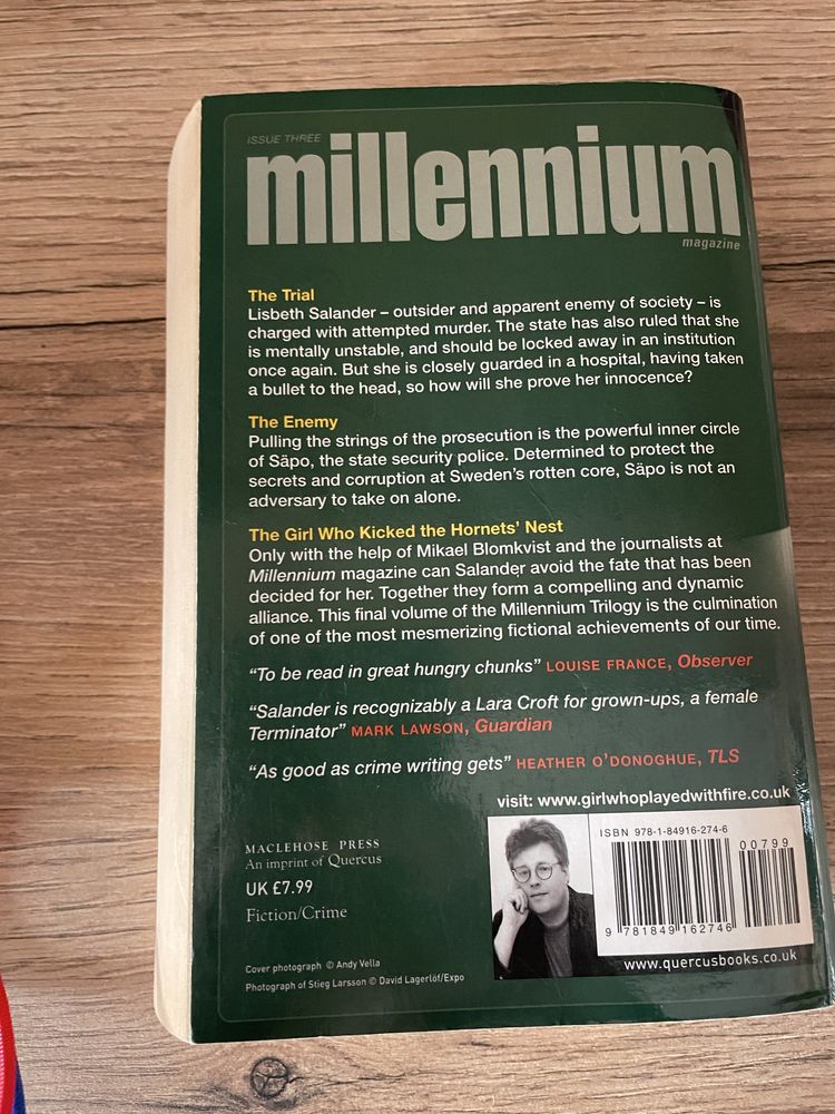 Stieg Larsson , The girl who kicked the hornets nest, Millenium