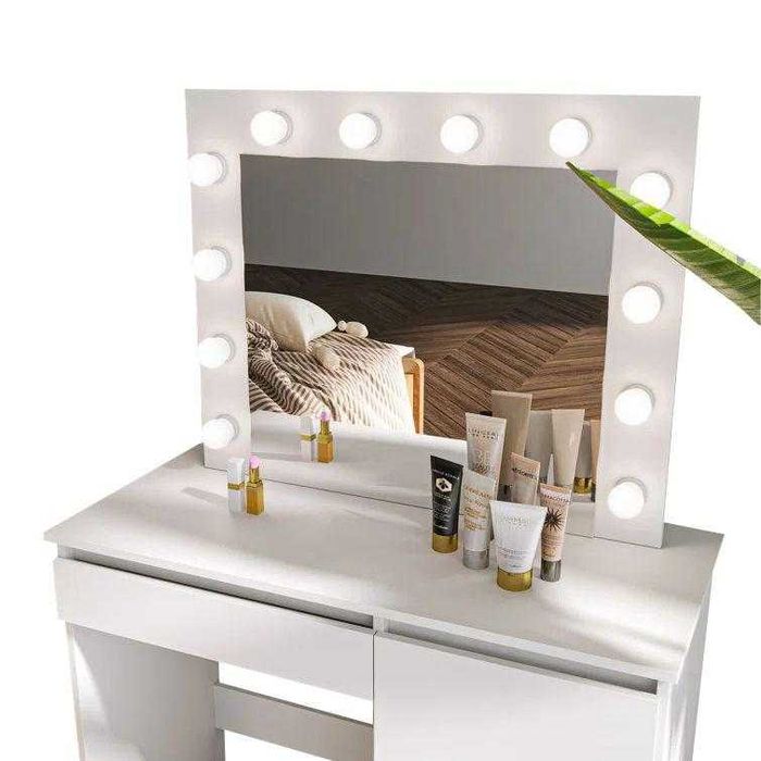 TOALETKA kosmetyczna LUSTRO OŚWIETLENIE 12 LED 94 x 140 x 43cm