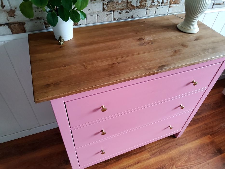 Komoda ikea hemnes rozowa drewniana leksvik szafka boho