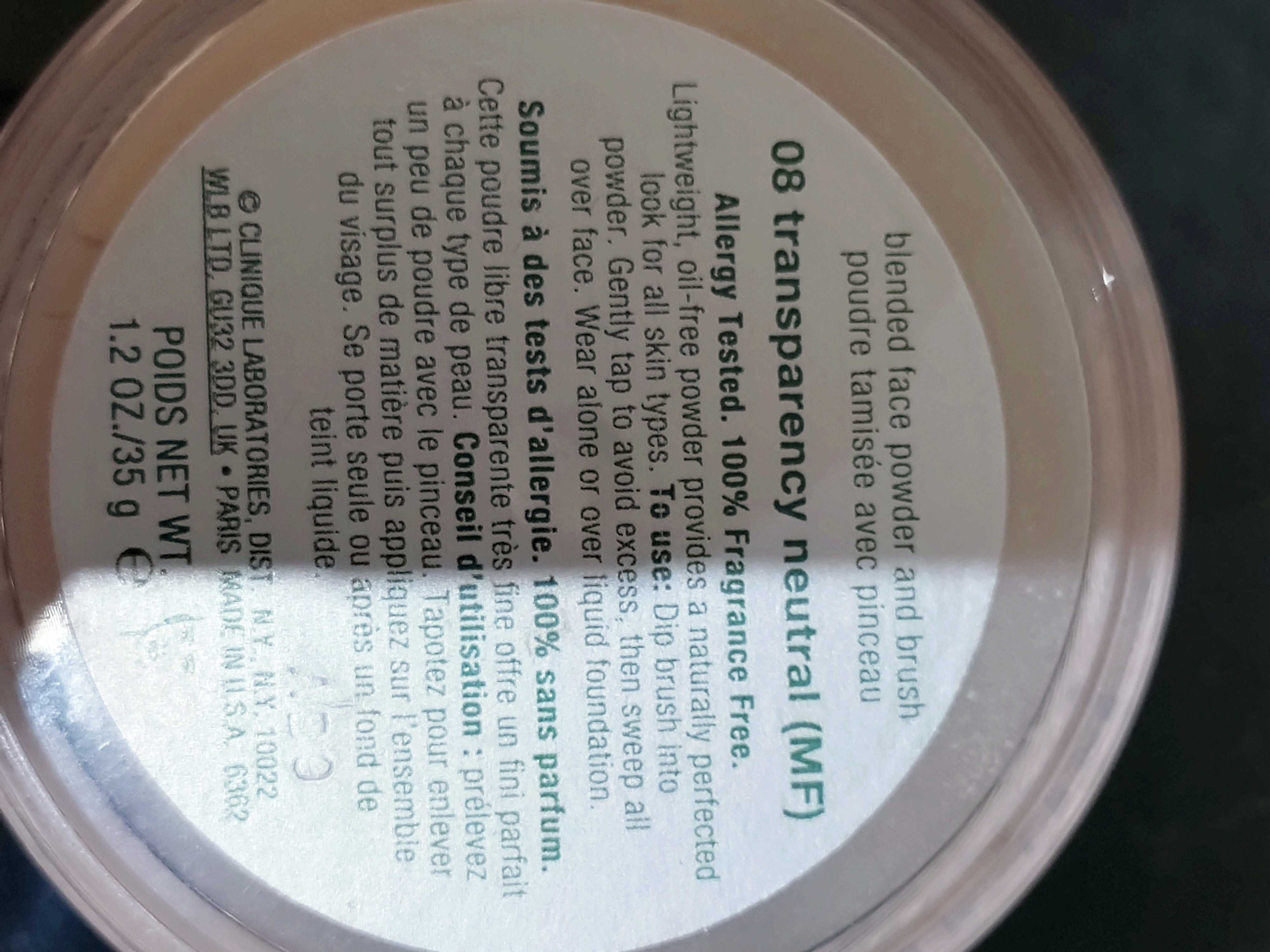 Clinique transparency puder i zel