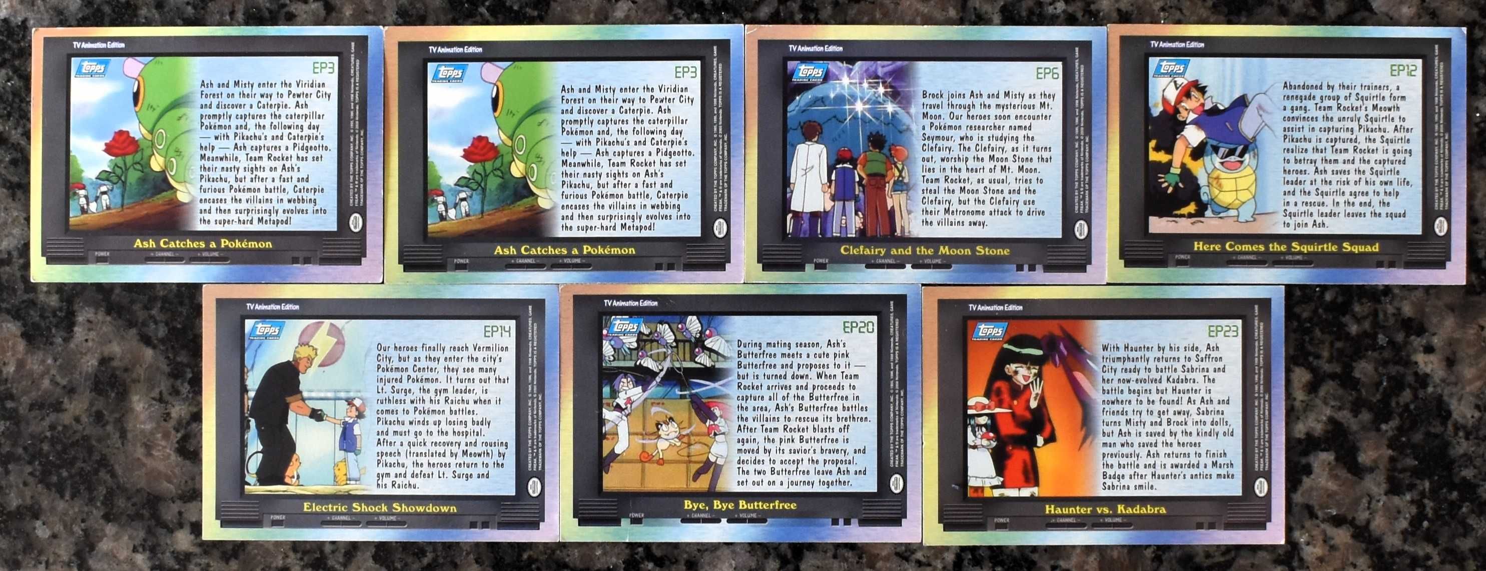 13 Pokemón 2000 Topps TV + 4 Pokemón Lenticular (3D) Kellogg’s