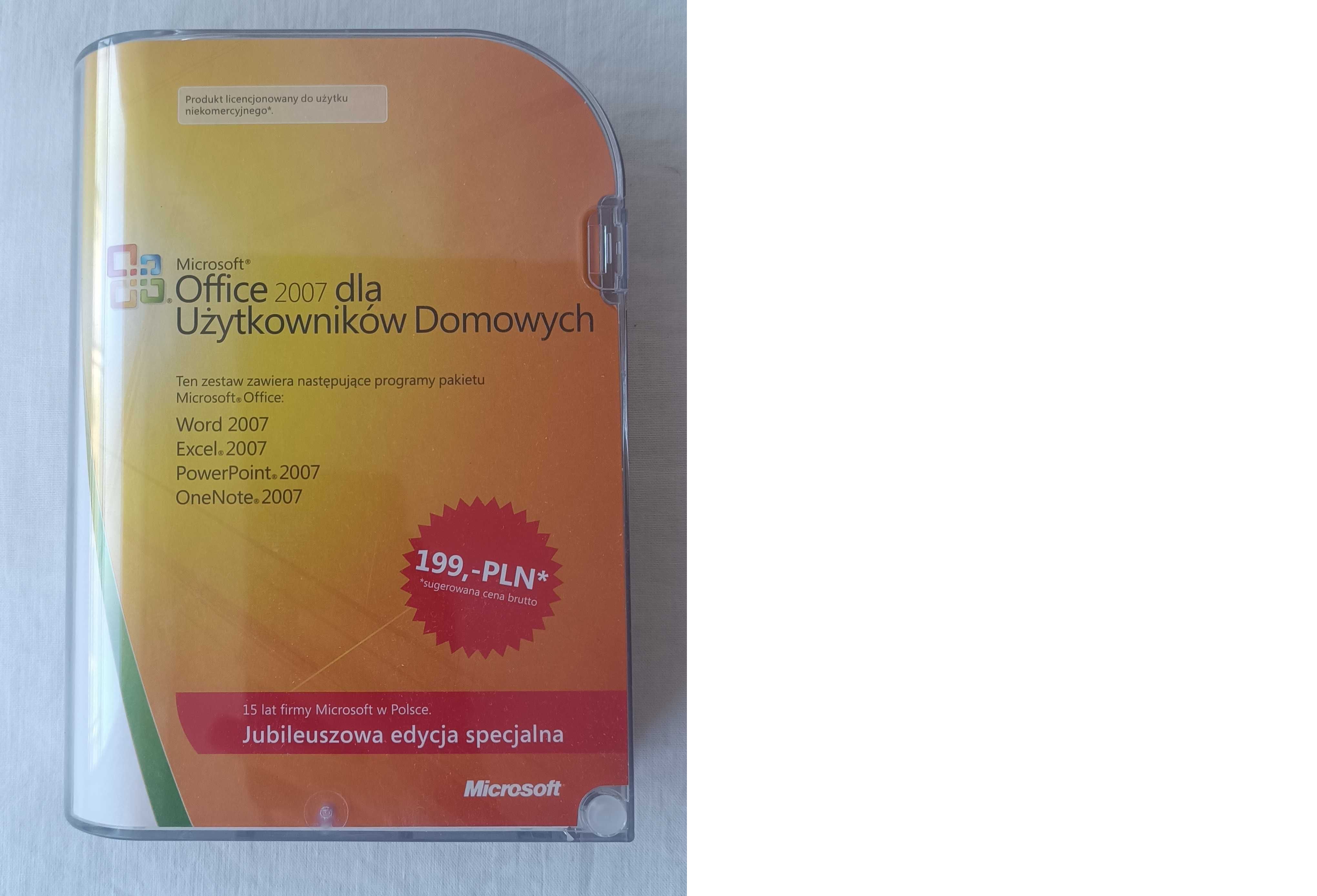 Office 2007 dla Użytkowników Domowych brak płyt, tylko Product Key