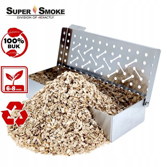 Zrębki Wędzarnicze Super Smoke BUK KL-08 (6-8mm) Medium 4L Kraft