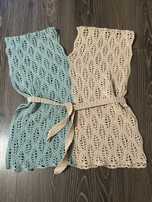 Kamizelka narzutka z paskiem handmade