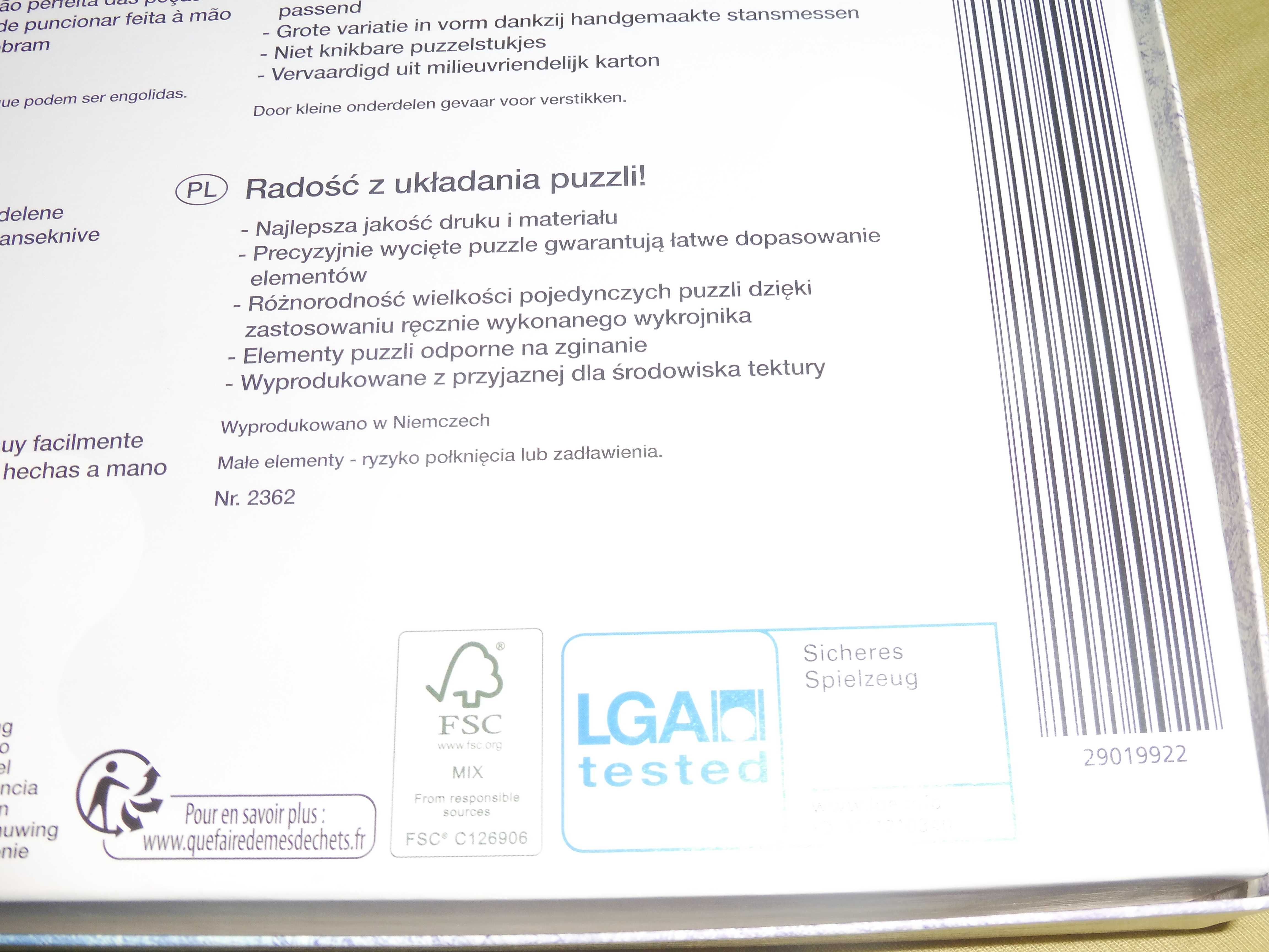 Puzzle Frozen Kraina lodu Elsa Anna Olaf Trol Sven wiek 7+ 187 elem.