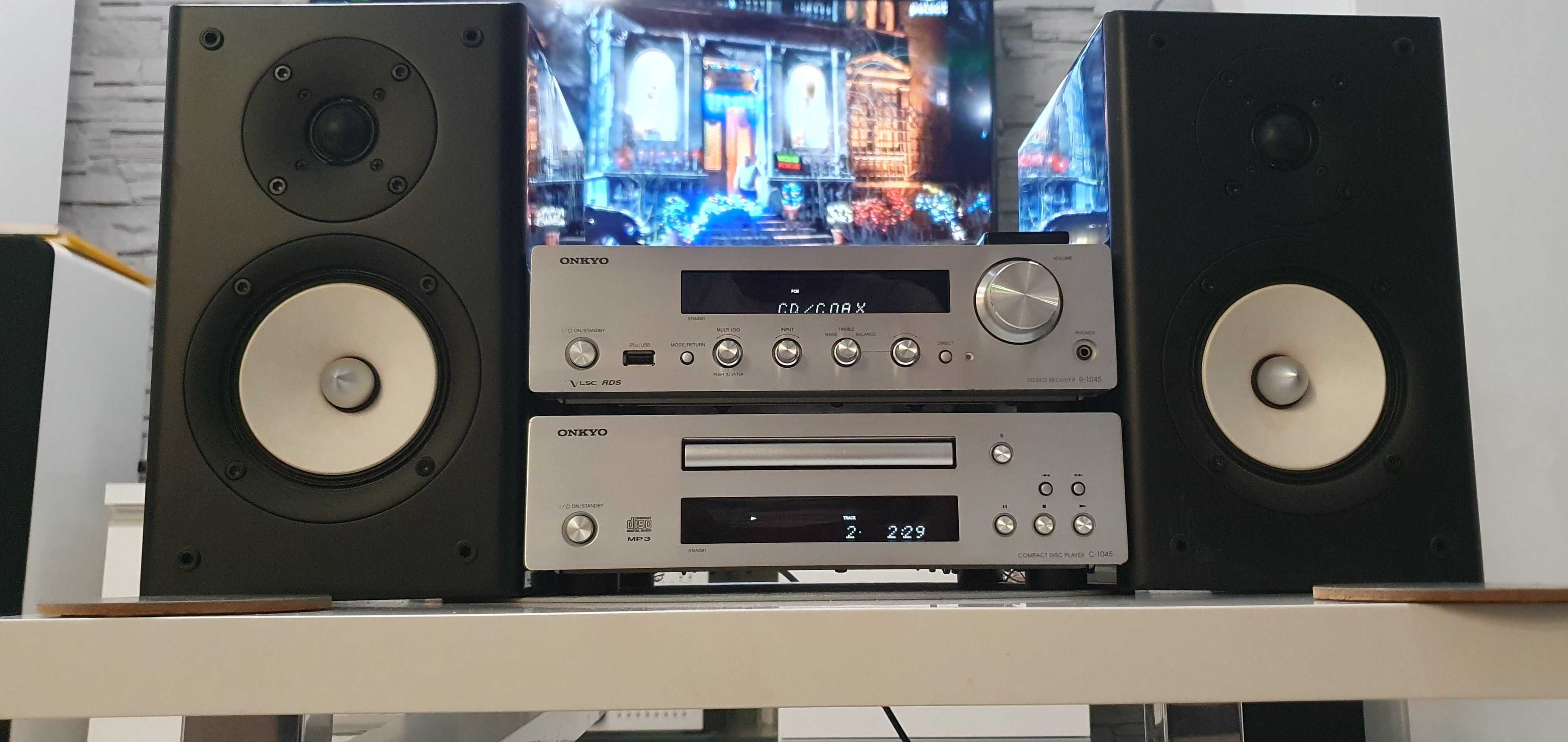 Amplituner Onkyo R 1045 CD Onkyo C 1045 Głośniki D 145 Pilot