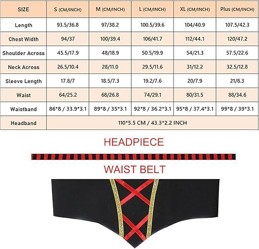 Damski strój pirata, sukienka z pasem i opaską Rozmiar L/Xl