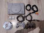 PlayStation 1 SCPH-9002 Cały Zestaw 2 Pady 2 Karty Pamięci Kable Gry