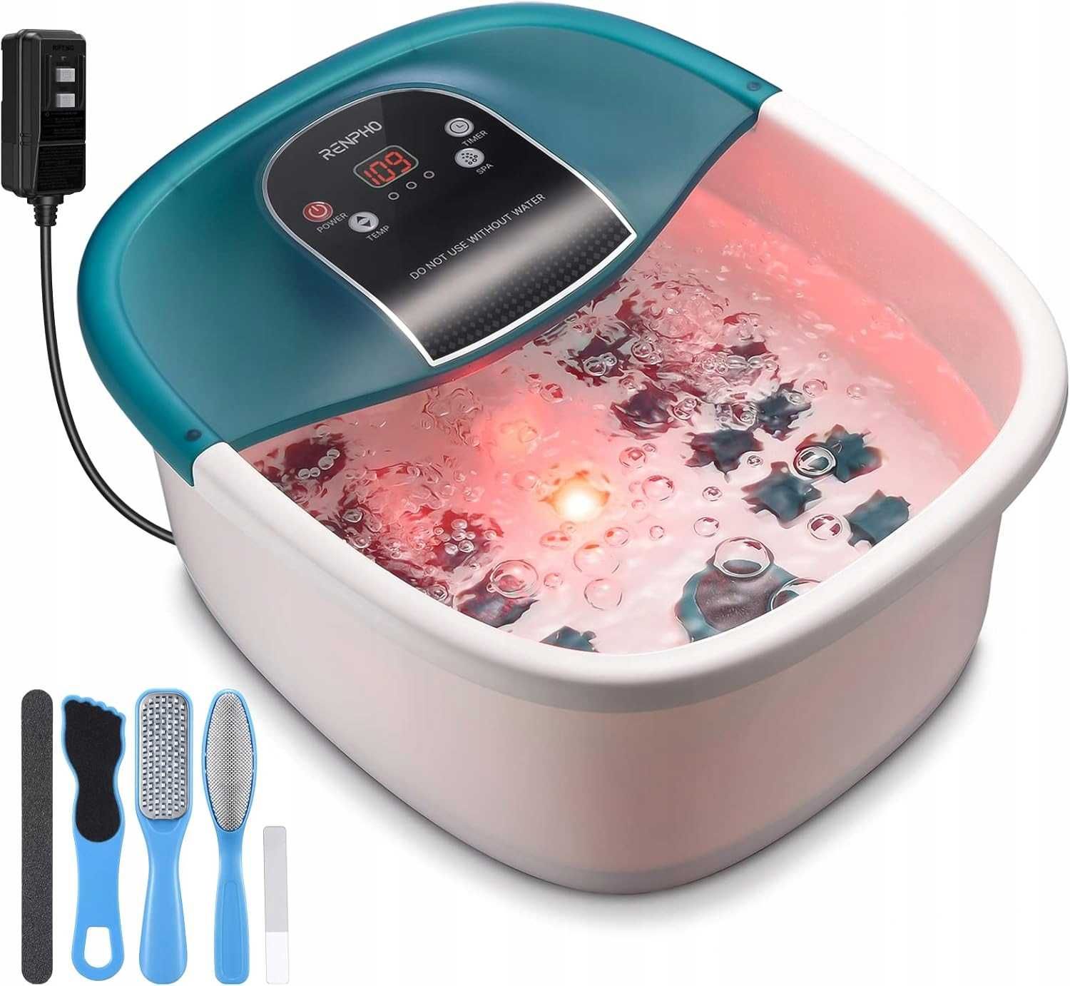 RENPHO SPA do stóp z podgrzewaniem, bąbelkami i zestawem pedicure