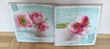 Zestaw 2 obrazów na płótnie – kwiaty, styl vintage / shabby chic