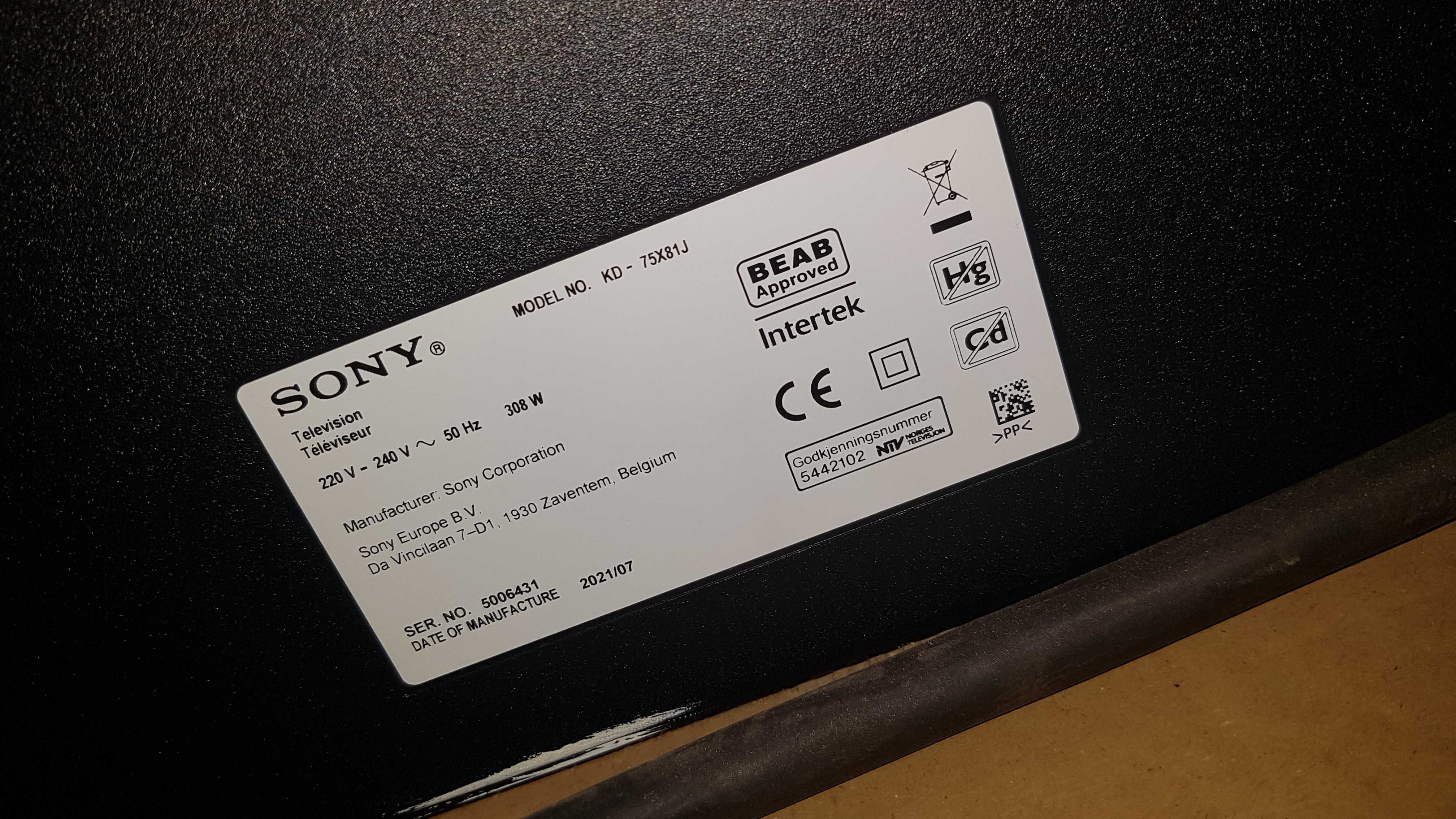telewizor 75cali SONY model KD-75X81J SPRAWNA ELEKTRONIKA
