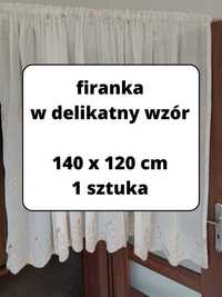 Kremowa bieżowa firana firanka 280 x 75 cm góra kwiat tulipan