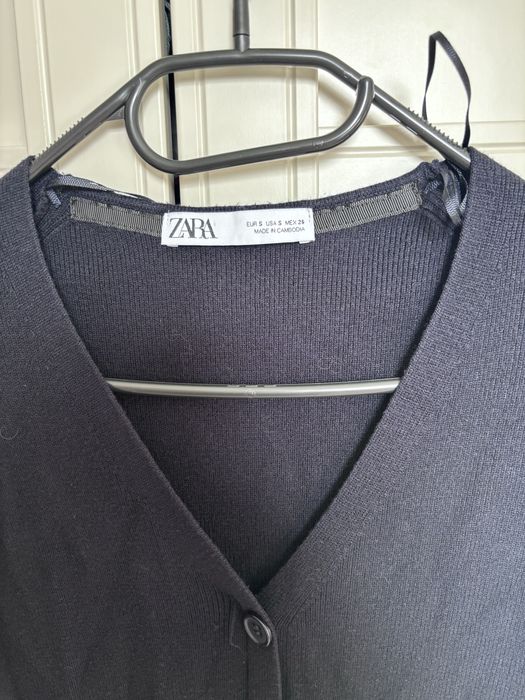 Granatowa Dzianinowa sukienka swerer Zara 36