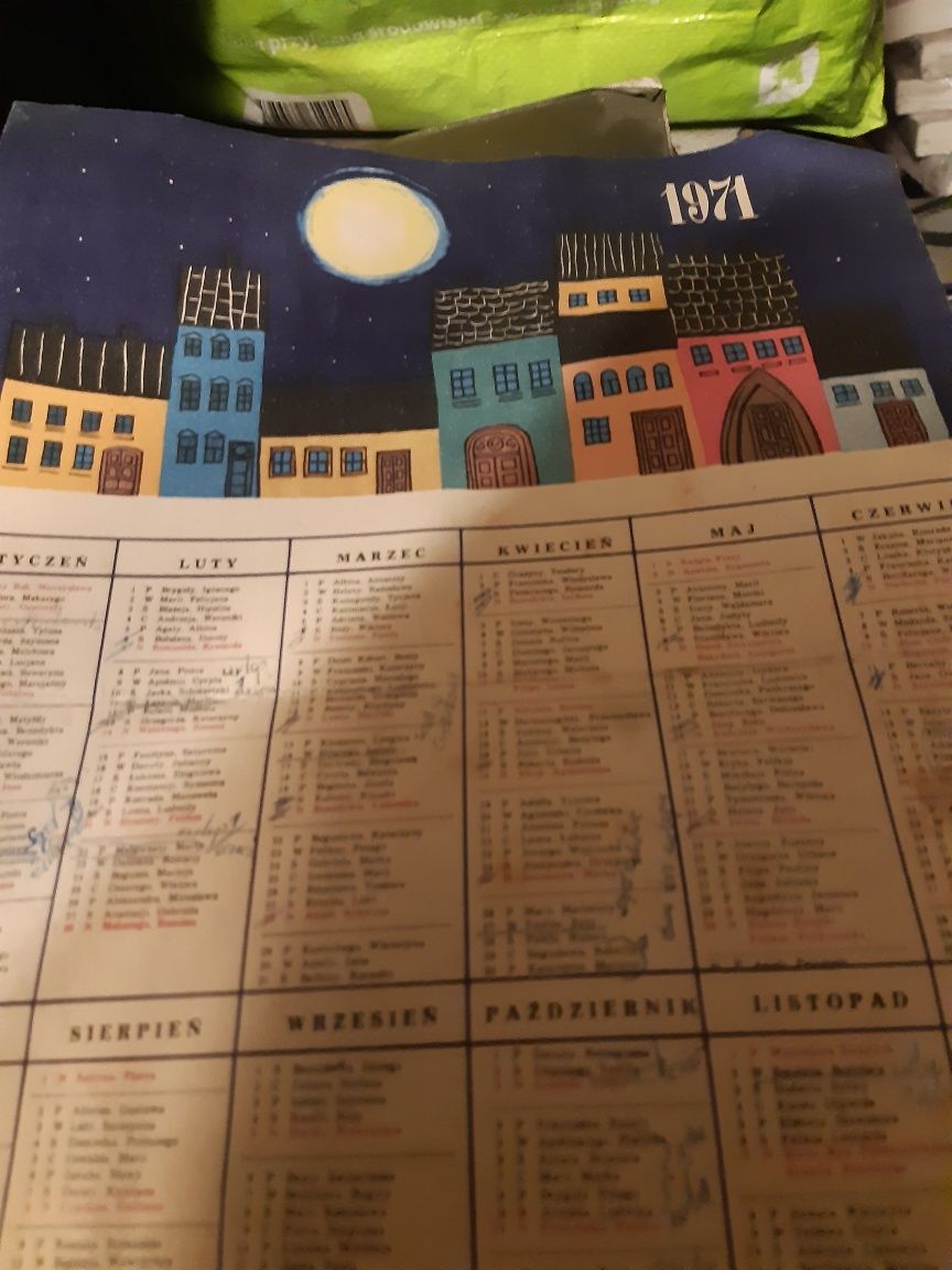 Kalendarz 1971 rok