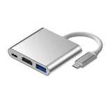 Adapter alu HUB 3w1 USB-C na HDMI 4K USB 3.1 sreb