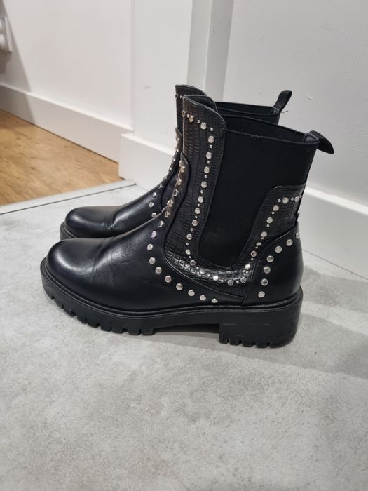 Botki damskie, czarne, rozmiar 38