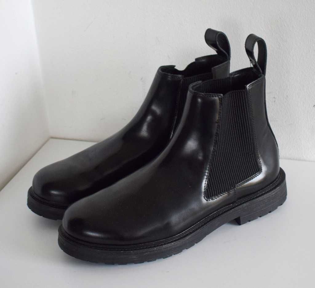 Diesel skórzane buty zimowe botki czarne 45