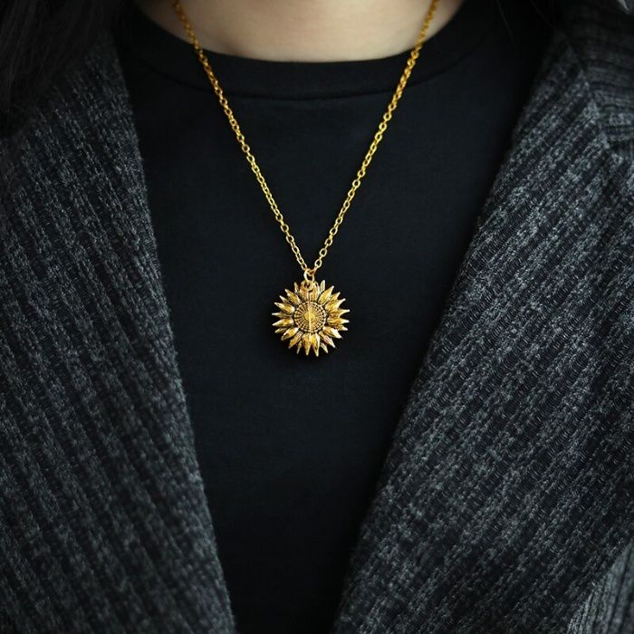 OFERTA! Colar GIRASSOL Dourado "You Are My SUNSHINE" | Novo, Elegante