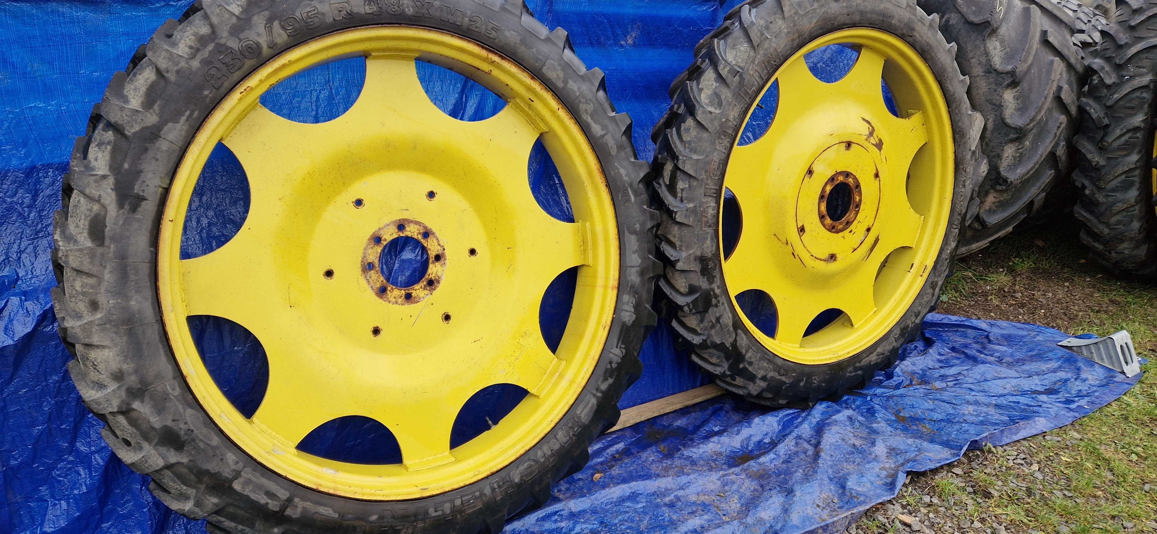 Koła Wąskie John deere 9,5 R 48 230/95 R48 Michelin opony Felgi w8