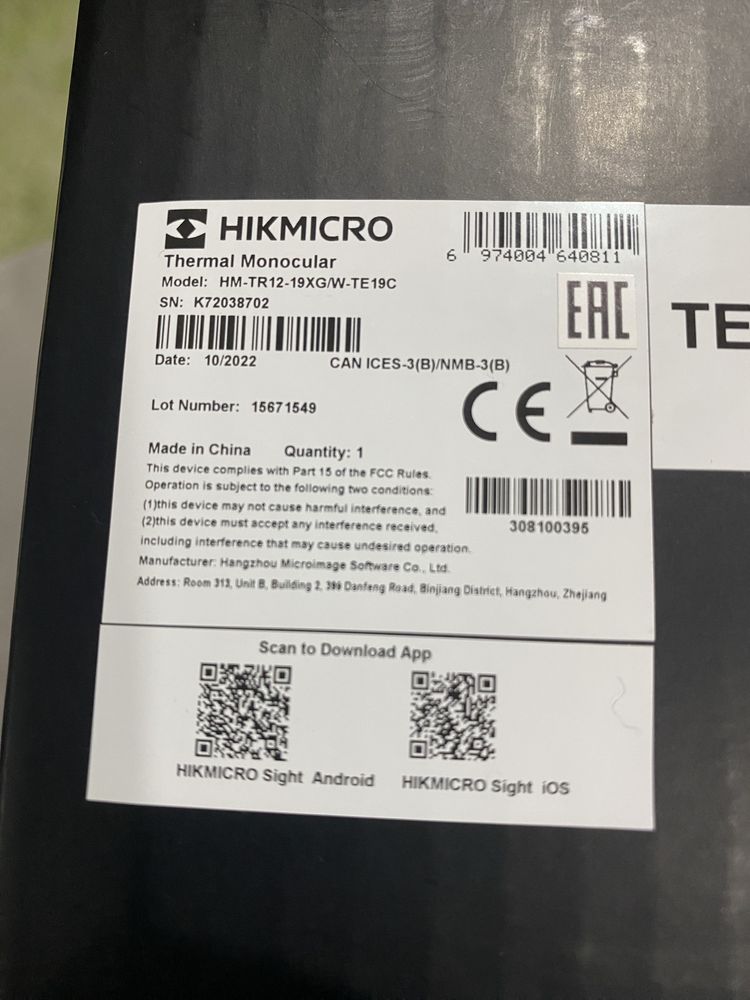Mira ou monoculo termica hikmicro