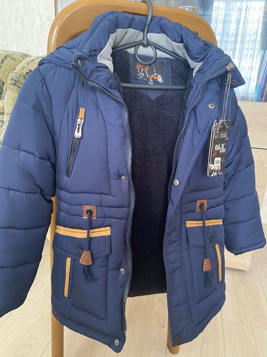 Зимова дитяча куртка-пальто на зріст 120