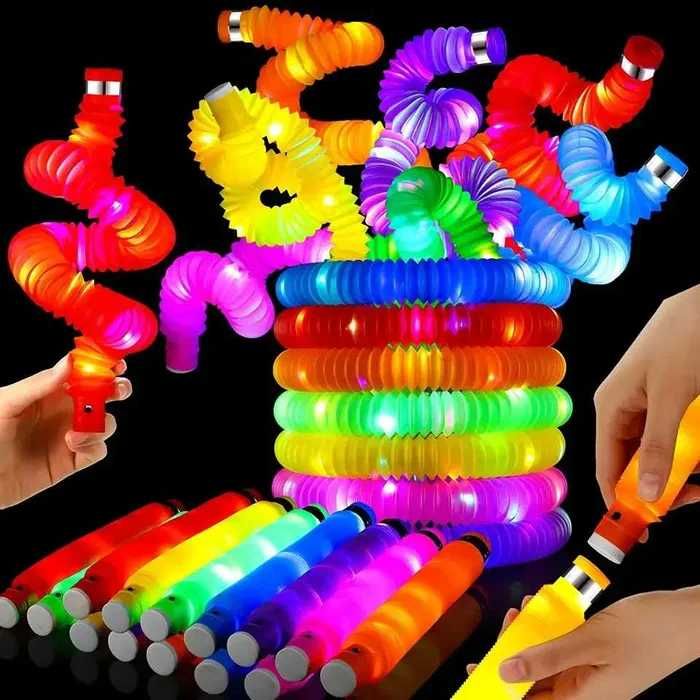 Rurki Sensoryczne Pop Tube LED Świecące Duże Rurki Zestaw XXL