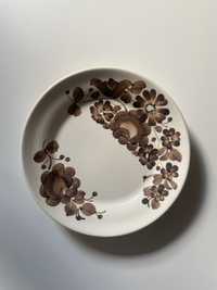 talerz brązowe kwiaty włocławek fajans