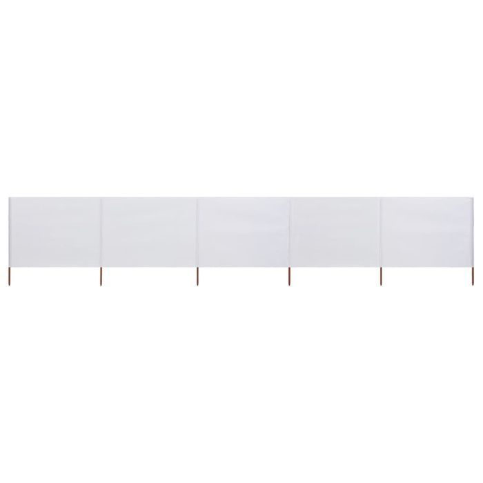 Vidaxl Parawan 5-Skrzydłowy Z Tkaniny, 600X80 Cm, Piaskowy Biały