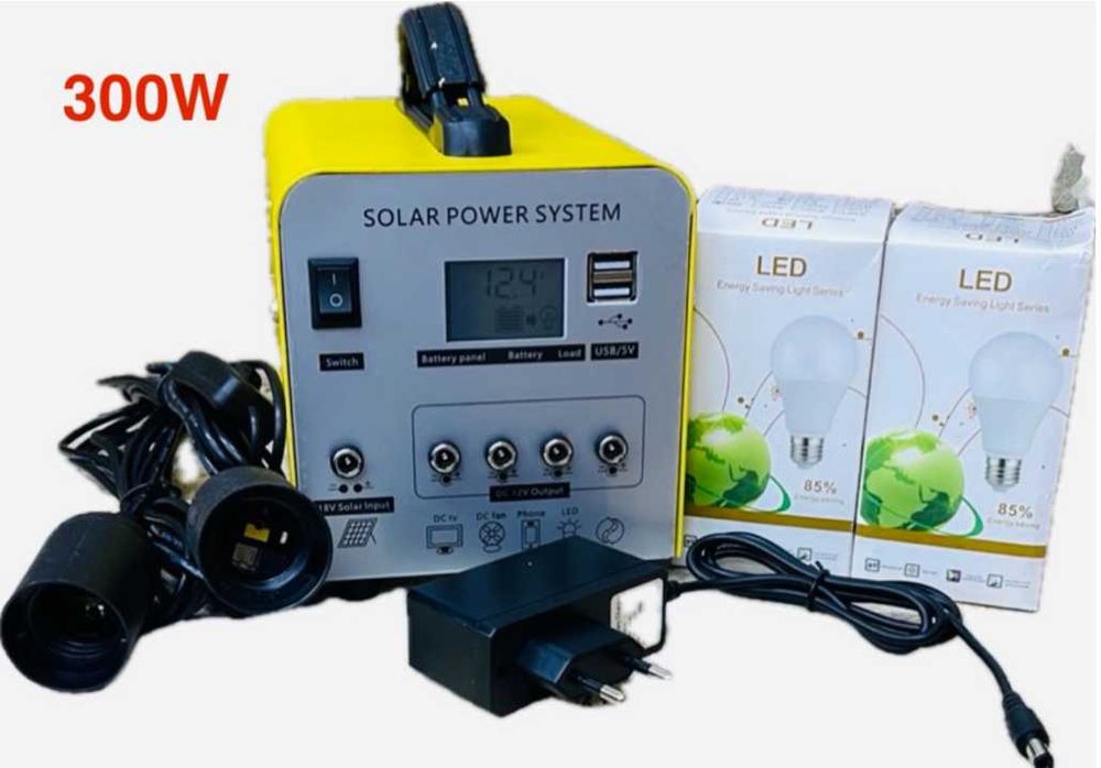 Портативная электростанция 300W 12V/20Ah + 4 лампочки зарядна станція