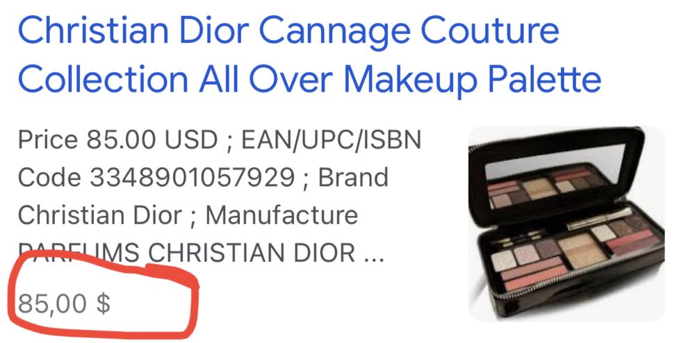 Тени Dior, Limited Dior Canage Couture Collection Eyeshadow