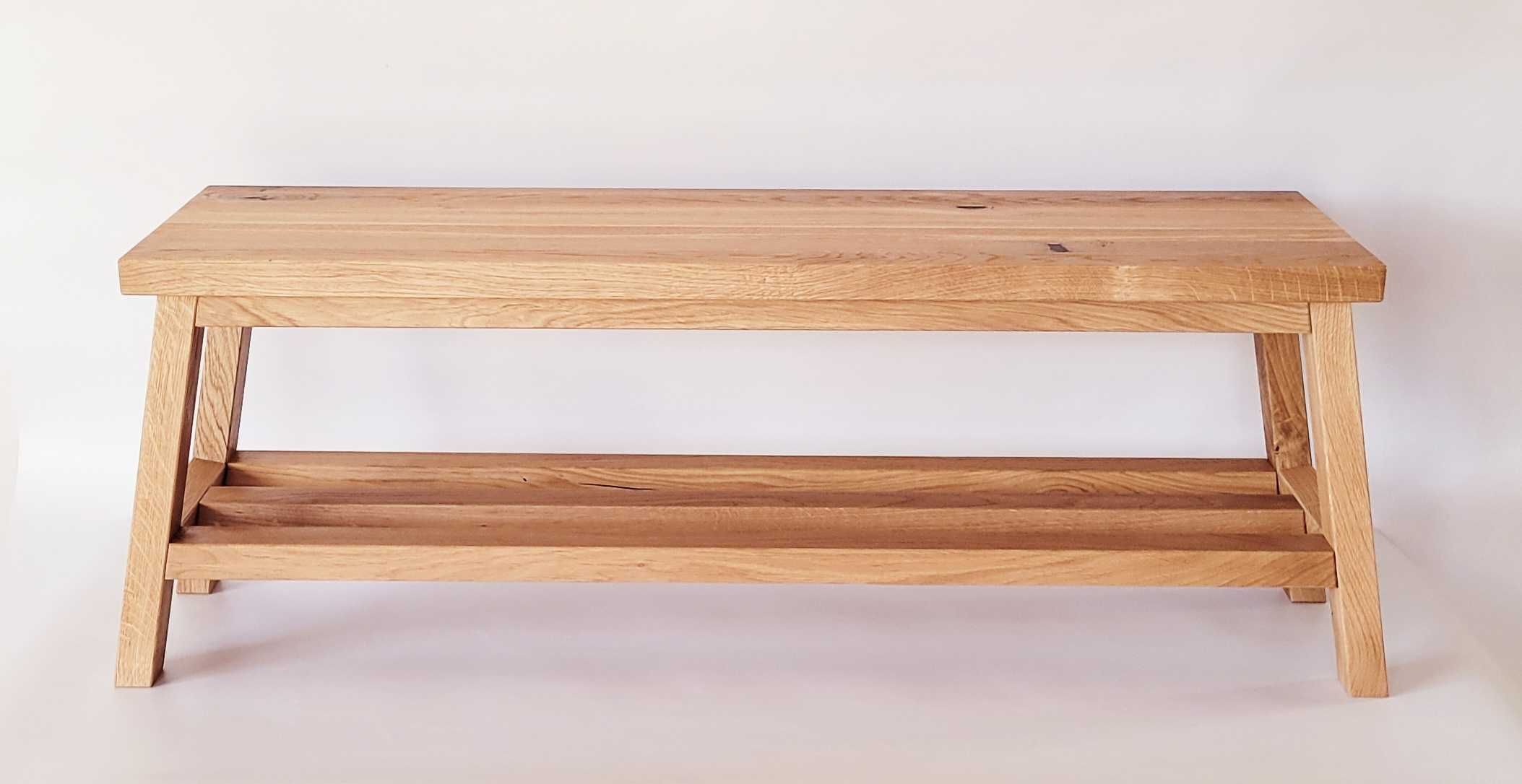 Ławka drewniana dębowa ze szczebelkami