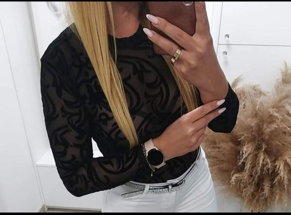 Nowe body czarne siatka tatuaż r. S/M