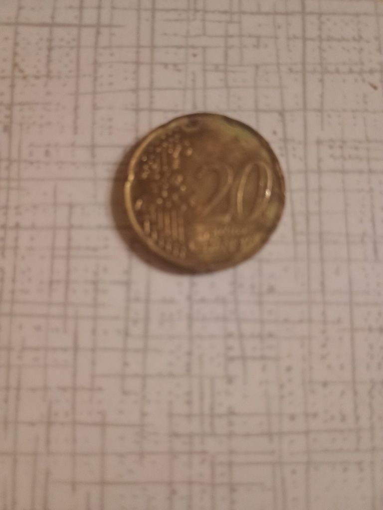 Moneta 20 euro cent 2002 defekt błąd