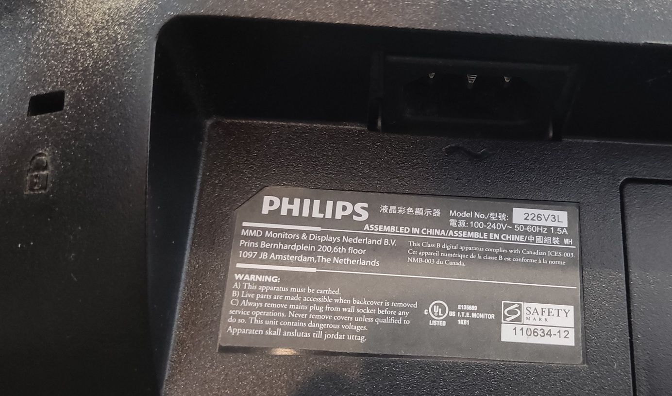 Monitor LED Philips 226V3L 21,5" 1920x1080px TN