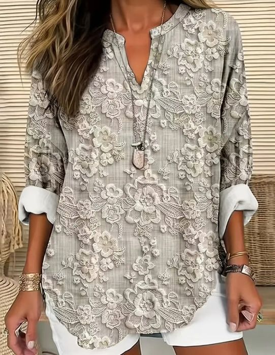 Bluzka damska odcienie szarości i bieli rozmiar 46