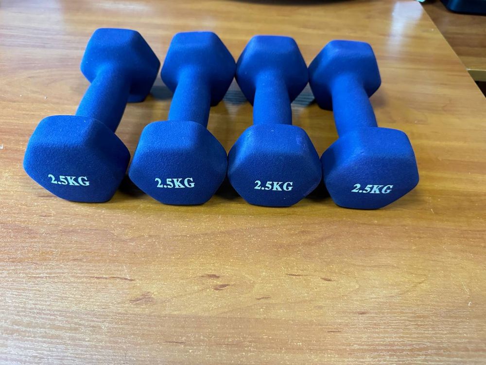 Гантелі для фітнеса 2,5кг Dumbbell Neoprene із неопрену фіолетова 4шт