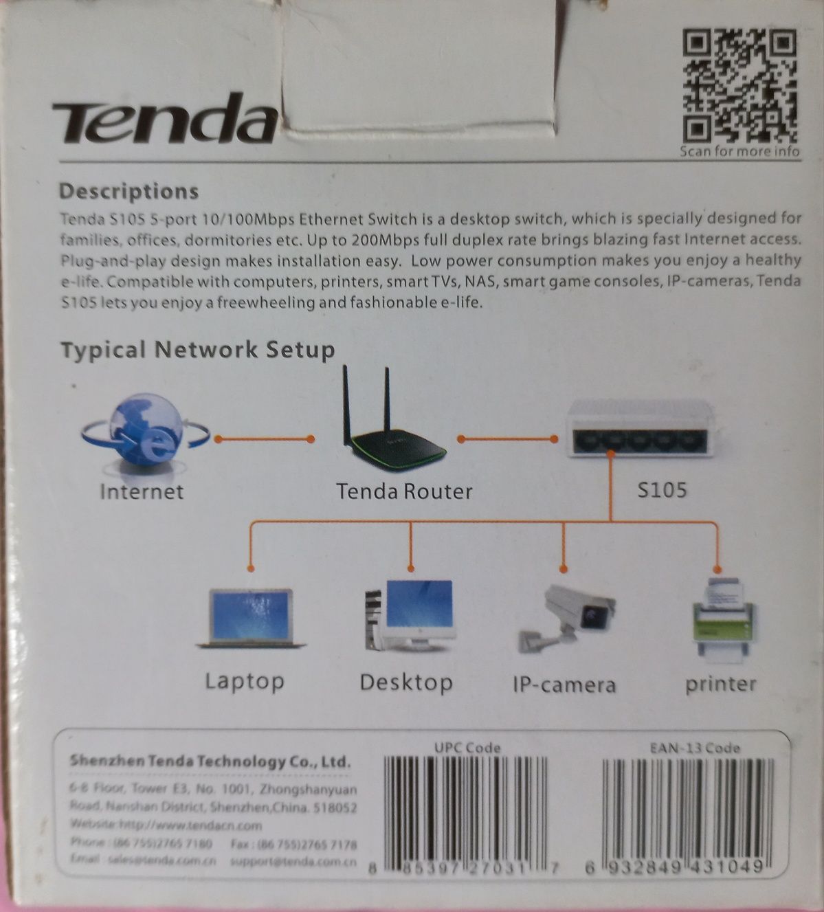Коммутатор TENDA S105
325 грн