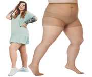Rajstopy Lida Plus Size , 20den , Średni beż, 5XXXL , biodra do 200cm