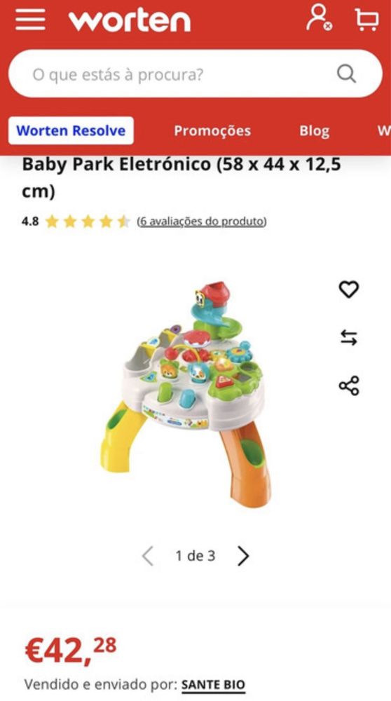 Mesa interativa bebé