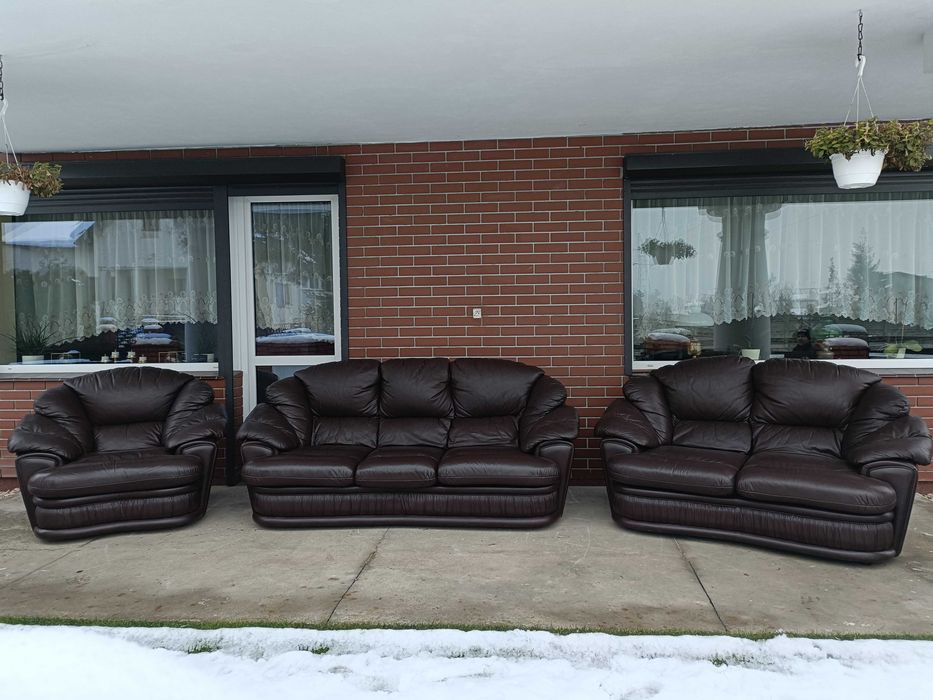 Sprzedam wypoczynek ze skóry -Skóra -skórzany –skórzana -skórzane