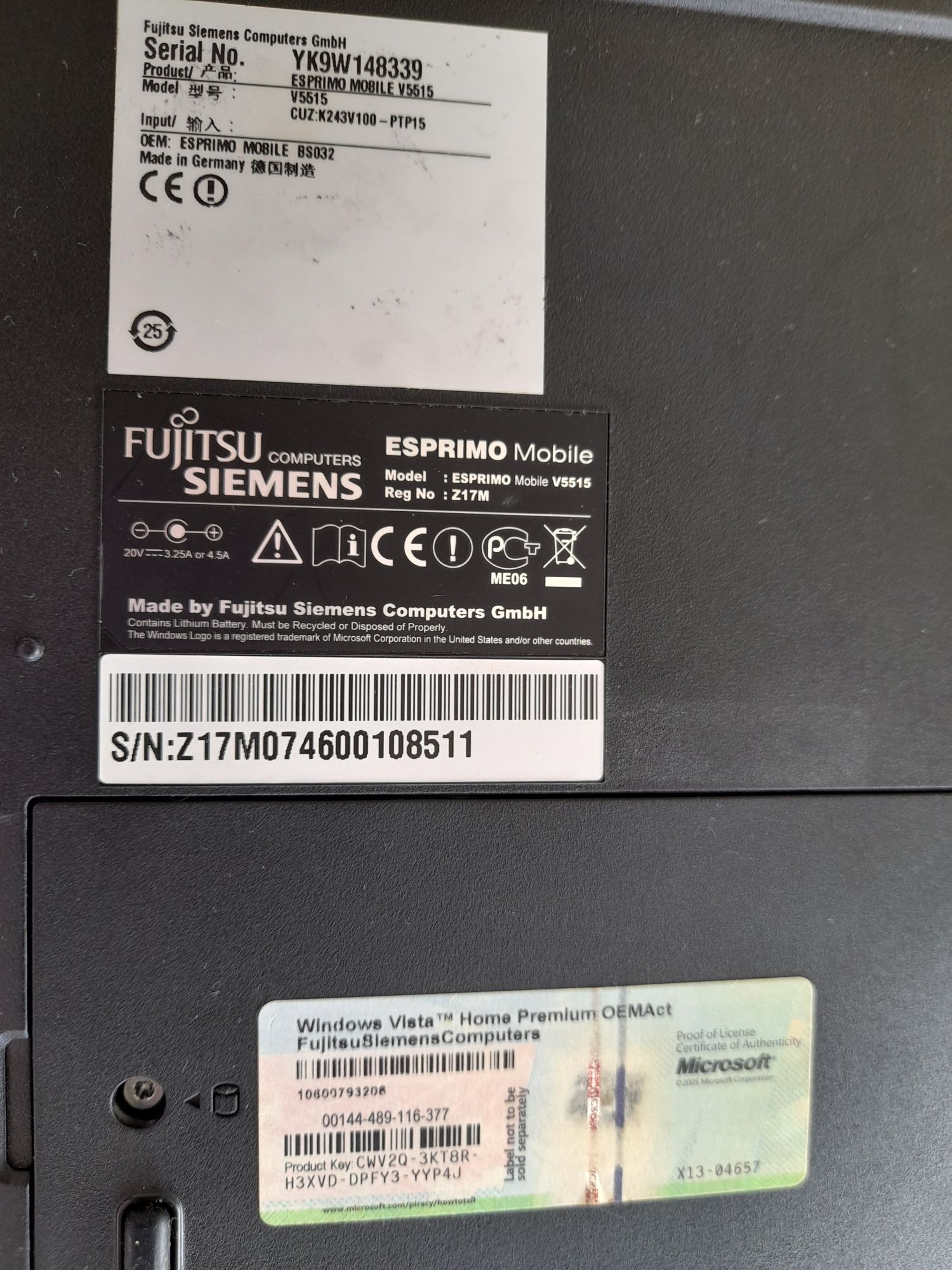 Computador portátil Fujitsu Siemens