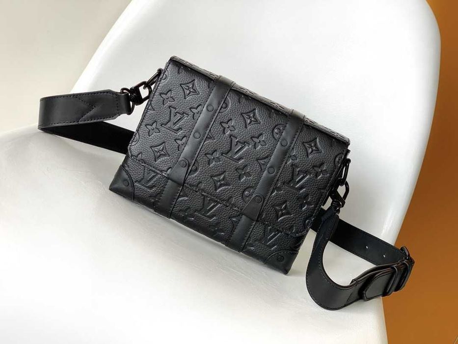 Сумка LOUIS VUITTON trunk мужская унисекс черная кожаная