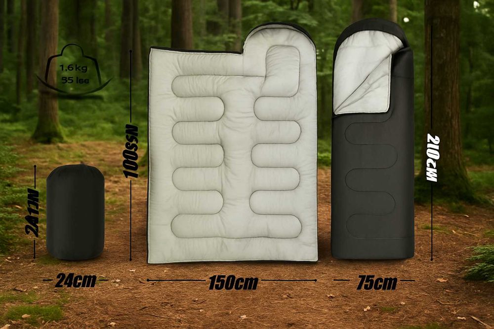 Zestaw: namiot + śpiwór | trekking, biwak, lato/zima, podróże