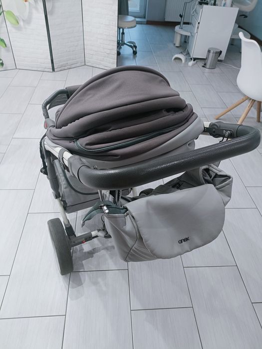 Wózek anex sport siwo-biały 2w1