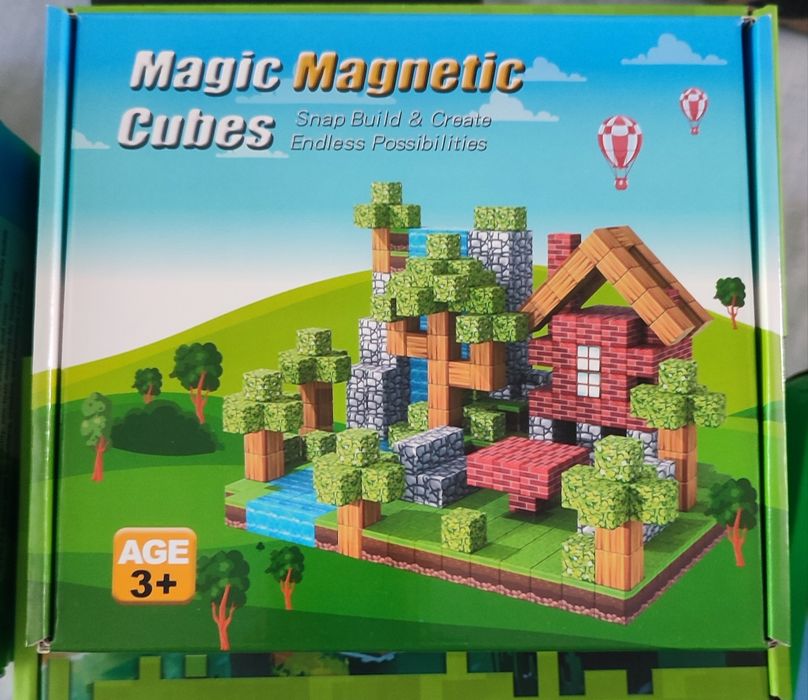 Klocki magnetyczne typu Minecraft 112szt i 2 figurki. Szybka wysyłka!!