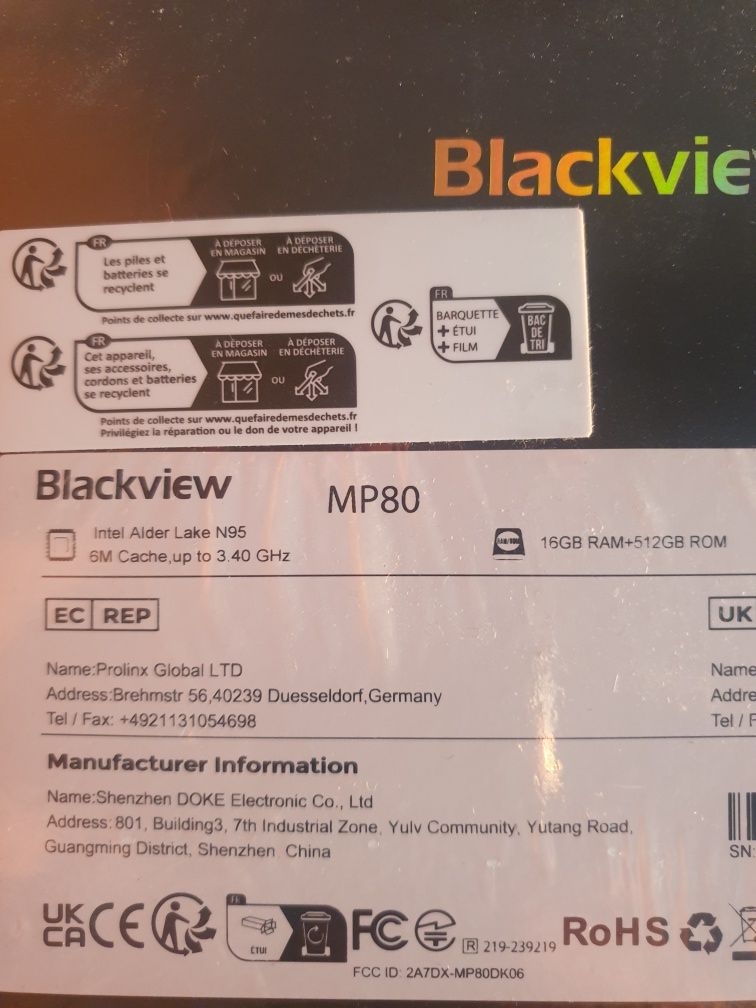 Minipc Blackview MP80 intel N95 16GB RAM 512GB SSD Windows 11