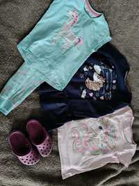 Pidżama dla dziewczynki, sukienka, bluzka, crocs