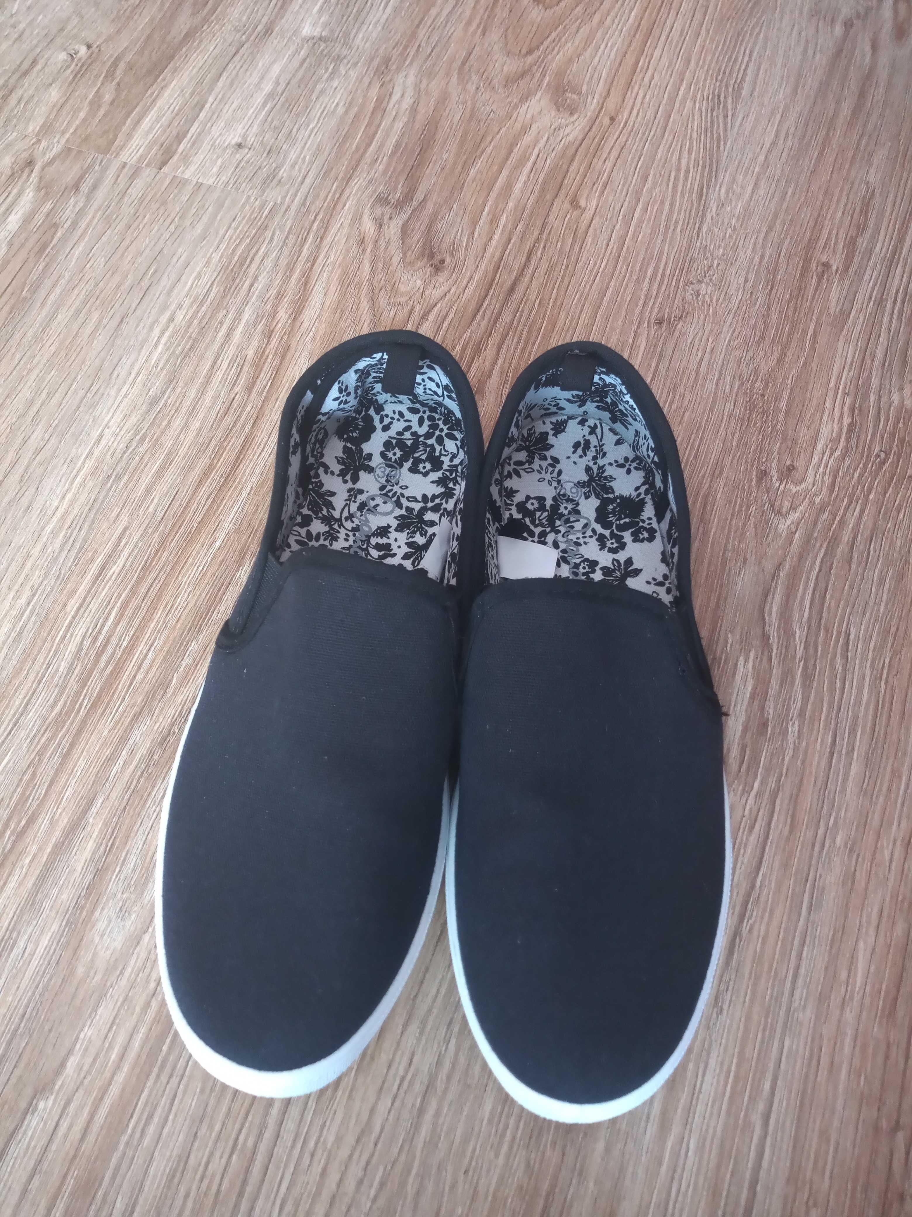Buty damskie, dziewczęce, rozmiar 39, trampki slip on