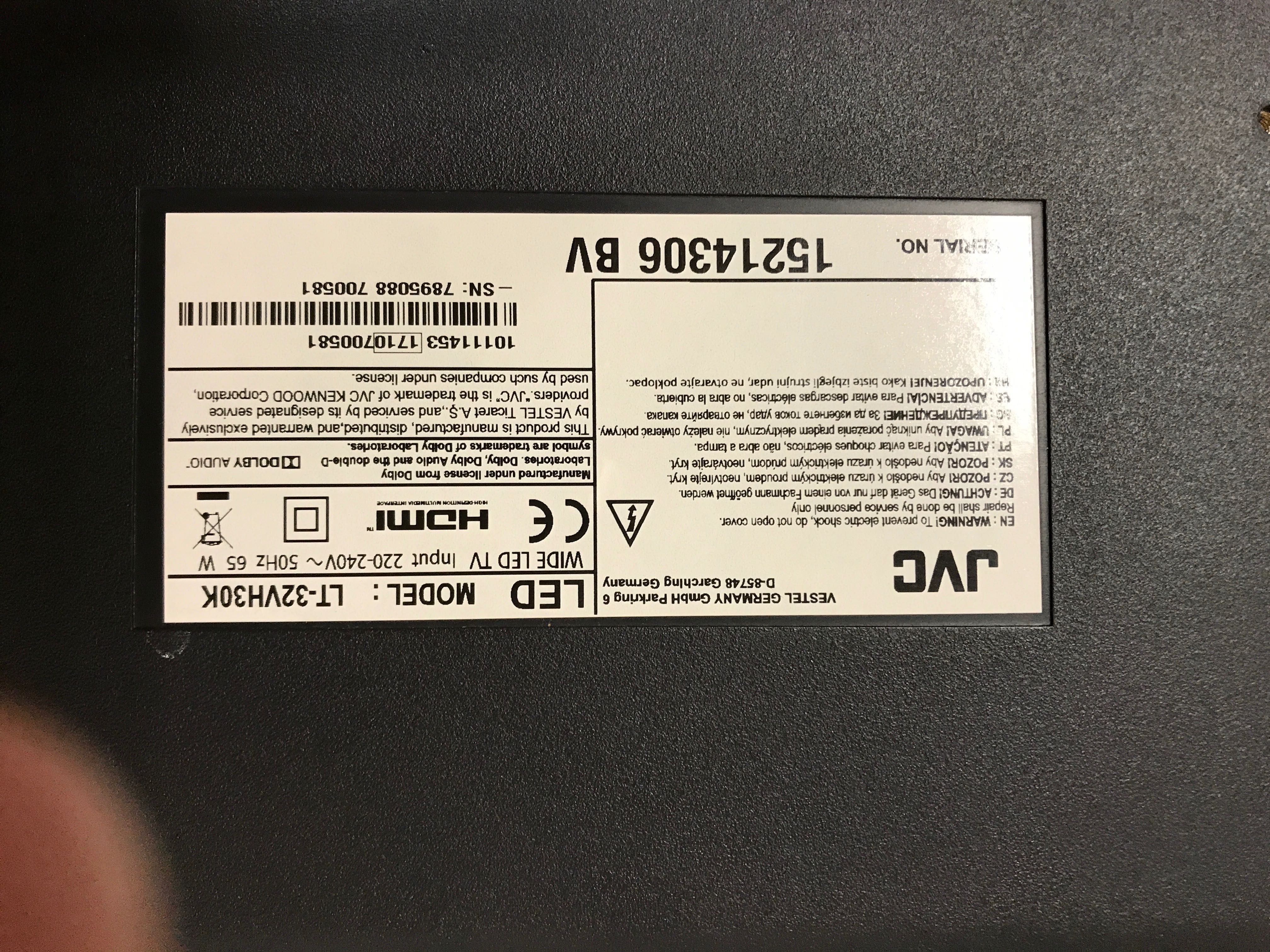 JVC telewizor LED 32 cale - uszkodzony